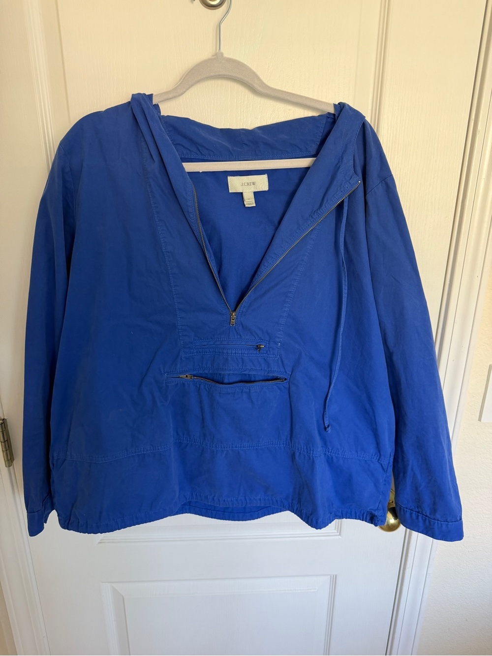 J. Crew Royal Blue Hooded Half-Zip Anorak